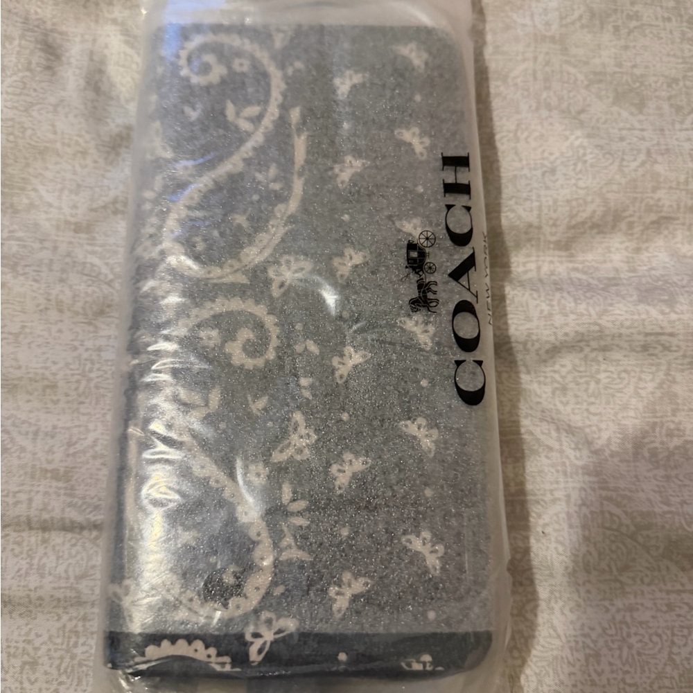 Coach Blue and White Floral wallet